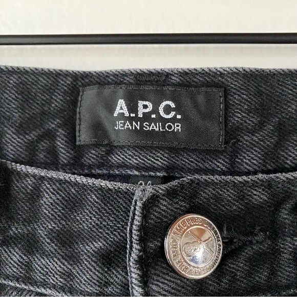 a.p.c. sailor jeans washed black high rise size 24 - Picture 9 of 13
